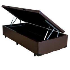 Base Box Solteiro Baú Corino Marrom - BIOSTAR