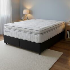 Colchão Queen New Freedom 32 cm D33 Molas Ensacadas + Base Simples Corino Preto – ORTOBOM + ALTO NÍVEL