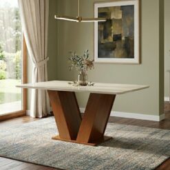 Mesa Classic 120 Cinamomo (Tampo Londres c/vidro) - CEL MÓVEIS