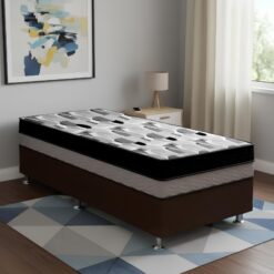 Colchão Solteiro ISO Dupla Face 20 cm D28/D33 + Base Simples Corino Marrom – ORTOBOM + BIOSTAR