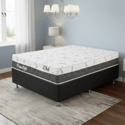 Colchão Casal Prime Light 26 cm D28 Molas Ensacadas + Base Simples Corino Preto – ORTHOPRIME + BIOSTAR