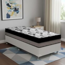 Colchão Solteiro ISO Dupla Face 20 cm D28/D33 + Base Simples Corino Branco – ORTOBOM + BIOSTAR