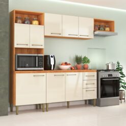 Cozinha Completa Malu CL16 2,40 m Cinamomo/Off White - FELLICCI