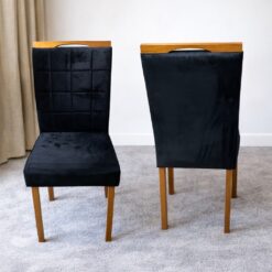 Kit 2 Cadeiras Las Vegas Veludo Preto 13 - OURO DECOR
