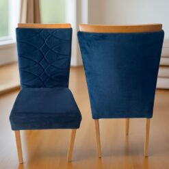 Kit 2 Cadeiras Safira Veludo Azul 107 - WM DECOR
