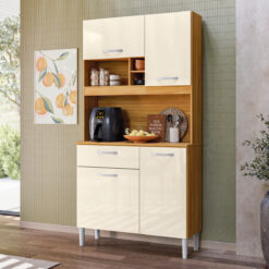 Kit Cozinha Malta 0,91 m  Cinamon Touch/Off White - DEMÓBILE