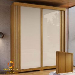 Guarda-Roupa 2 Portas Athena 1,80 m (S/Espelho) Cinamomo/Off White/Cinamomo – ACP MÓVEIS