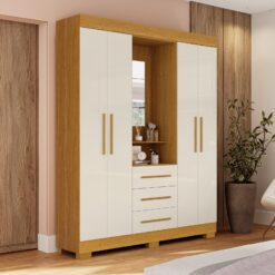 Guarda-Roupa Capelinha Emily Gold 1,64 m Cinamomo/Off White – ACP MÓVEIS