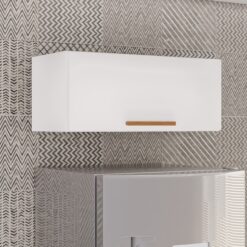 Armário Aéreo Geladeira New Valência Branco/Cinamomo - SALLÊTO