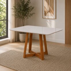 Mesa Maria 120 Imbuia/Off White - A&A CONCEITO