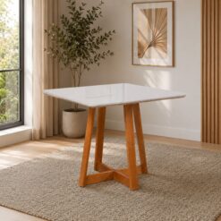 Mesa Maria 90 Imbuia/Off White - A&A CONCEITO